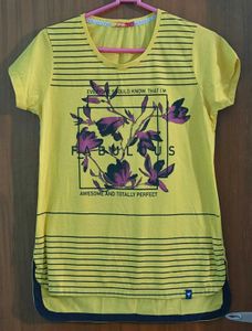 Yellow Floral Print Tee