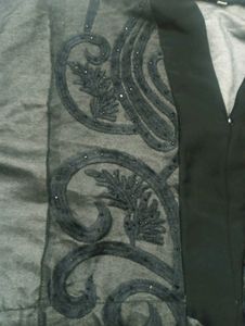 Gray And Black Designer Embroidered Saudi Abaya