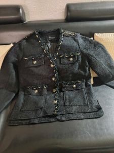 Elegant Black Tweed Jacket