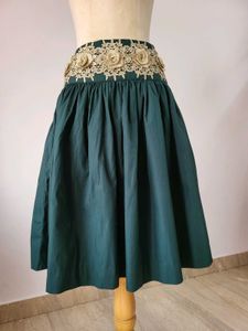 Green Ethnic Skirt , Length 25 Inches
