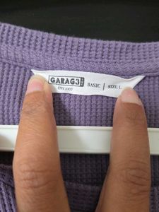 Cute Purple Ribbed Tee