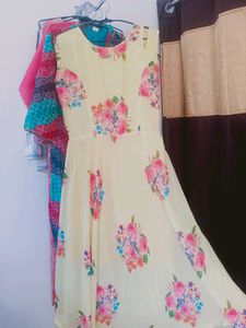 Yellow Coloured Georgette Gown