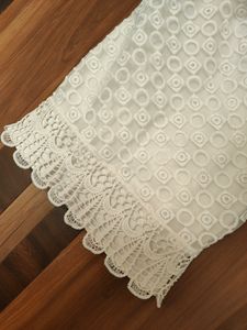 White Lace Vintage Collared Top (Women)