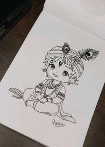 Krishna Drawing on paper