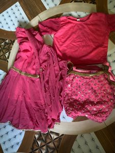 Girls&#39; Pink Sharara Suit
