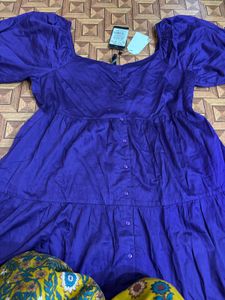 Blue Smella Tiered Mini Dress