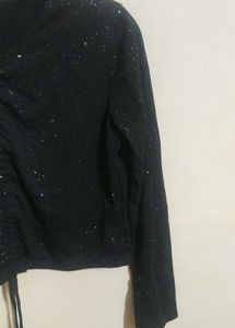 Sparkly Black Long Sleeve Top