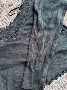 Black Lace Trim Top