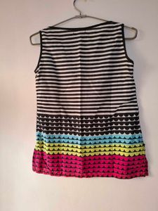 Pinteresty Striped Sleeveless Kurti