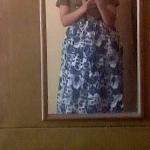 Navy Blue Long Ethnic Skirt