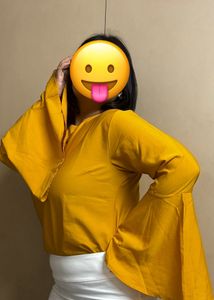 Mustard Yellow Solid Women’s Top