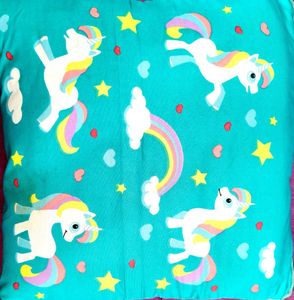 Unicorn Print cushion cum travel.blanket.
