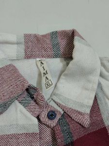 Red &amp; White Plaid Flannel Shirt