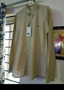 750 FIXED PRICE - NEW LACOSTE BEIGE COTTON SHIRT