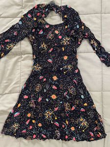 ONLY Women Black Printed A-LineNWTDress