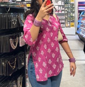 Pink Printed Kurta