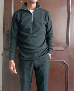 Premium Black Half-Zip High Neck For Men.