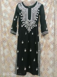 Black Chikankarii Kurti 🌚⚡