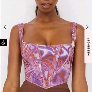 Swirl Print Corset Top
