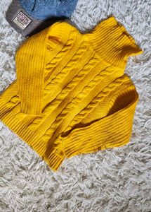 Yellow Cable Knit Sweater