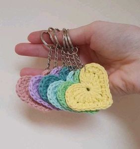 Crochet Heart Keychain Set