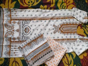White Printed Salwar Kameez