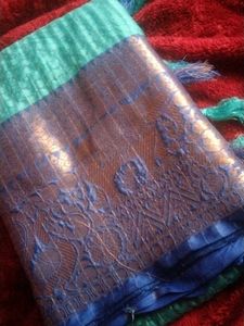 Elegant Teal &amp; Blue Saree