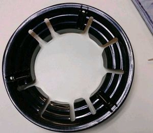 1 multicolor round mat and one black burner