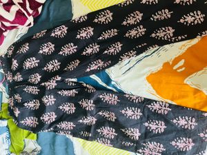 Elegant Black Printed Kurta Set