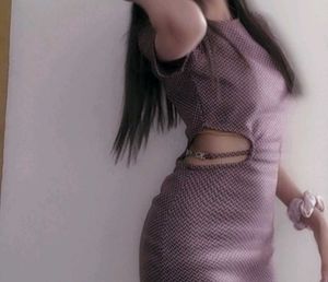 Burgundy Cutout Chevron Dress