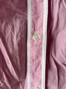 Pink Checkered Bunny Button Detail Shirt