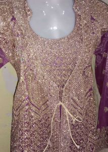 Unsteached Elegant Indian Ethnic Gown With Srug Se
