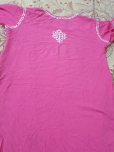 Pink chikankari Kurta