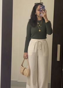 Effortless Earth Tone Ribbed Long Sleeve Top