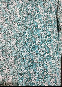 Sea Green Floral Print Shirt For 40 Chest
