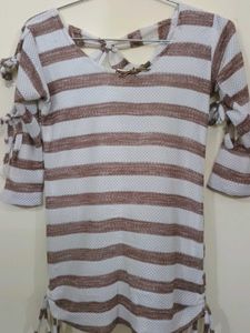 Brown Creamish Elegant Top