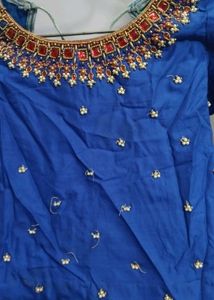 Orange &amp; Gold Lehenga Choli with Maggam work