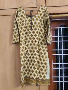 Brown Printed Cotton Suit Set