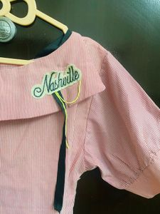 Vintage Style Pink Sailor Top