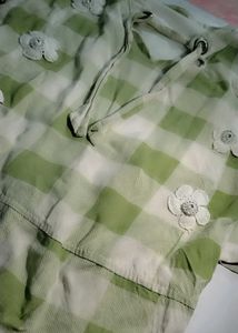 Green &amp; White Plaid Set