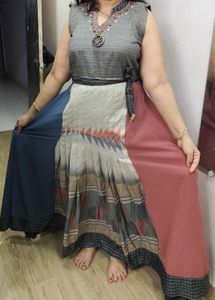 Unique Color Block Maxi Dress