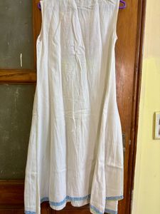 White Embroidered kurta with dupatta