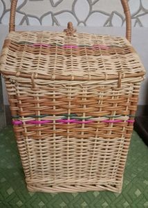 Vintage Wicker Basket From Uttrakhand