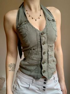 Olive Green Sleeveless Top
