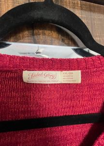 Red Knit Pullover Sweater