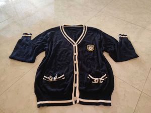 Navy Cardigan Sweater fits till 42 Stretchy
