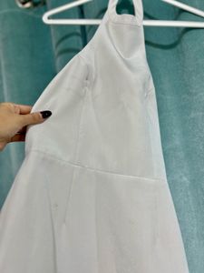 White Halter Skater Dress