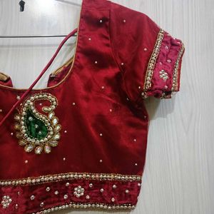 Red Embroidered Lehenga