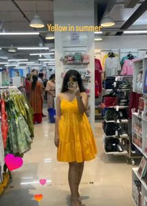 Yellow Tiered Mini Dress