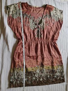 Paisley Print Tunic Top